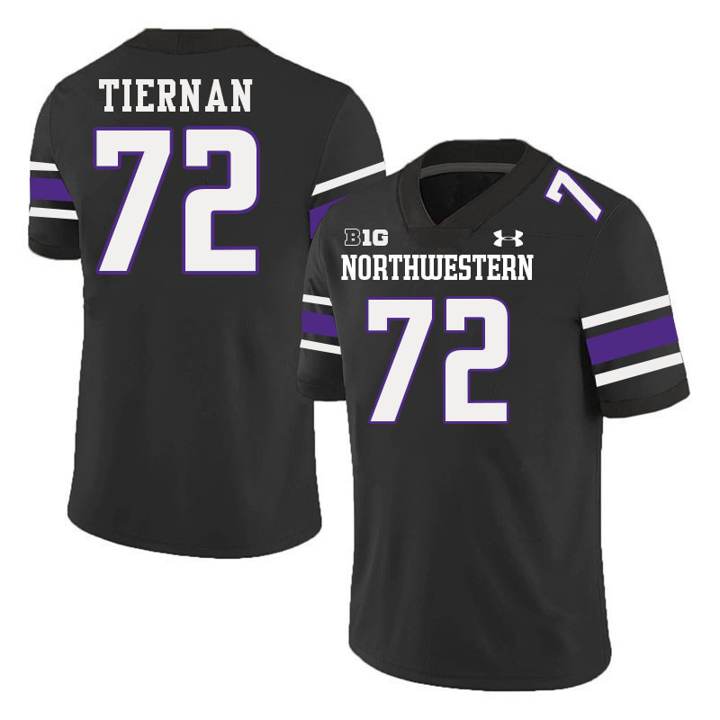 Northwestern Wildcats #72 Caleb Tiernan College Football Jerseys Stitched-Black